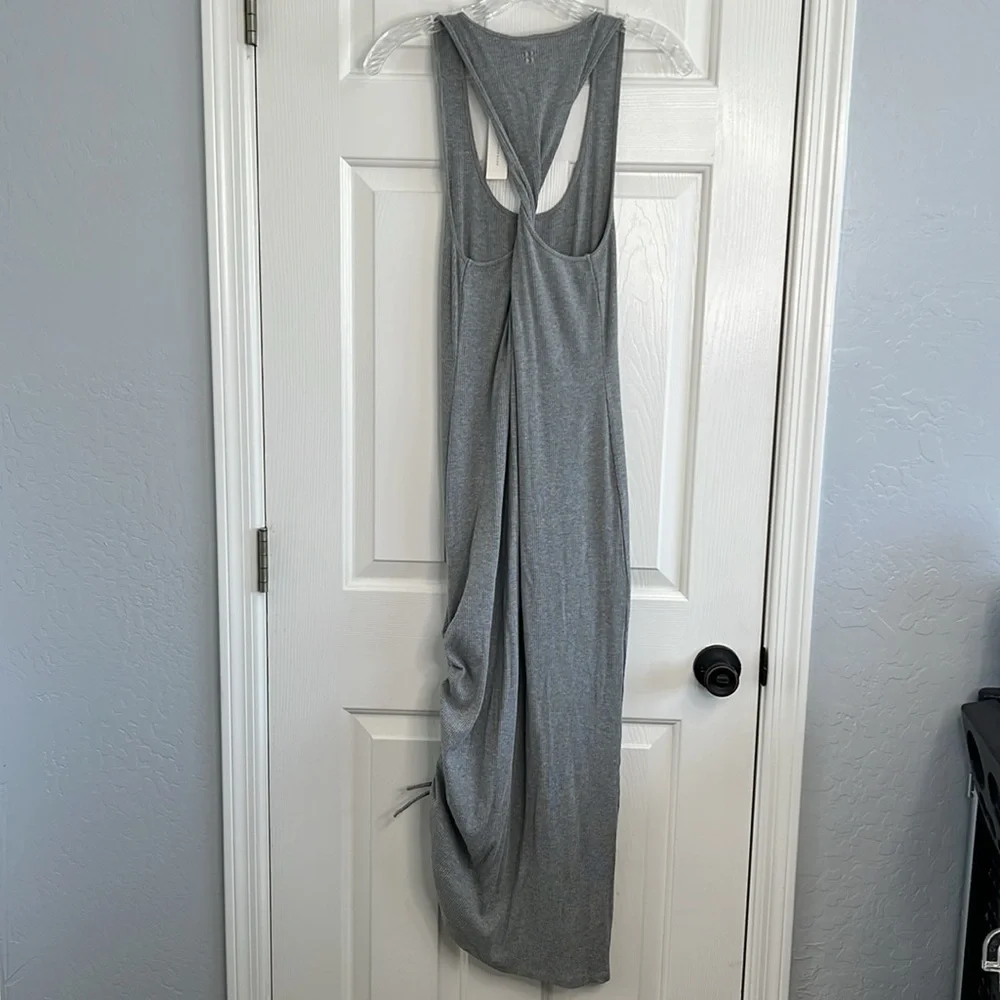 NWT Sweaty Betty‎ Weekend Twist Ribbed Maxi midi dress grey size large - Picture 4 of 13
